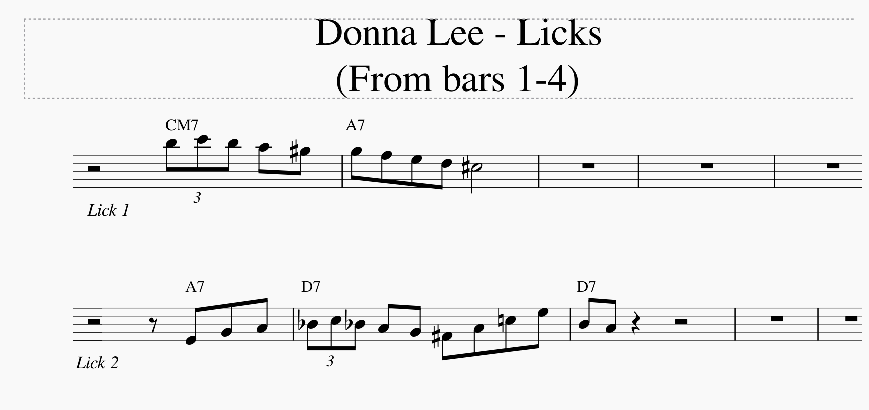 Bebop heads: Donna Lee-donna-lee-licks-bars-1-4-png