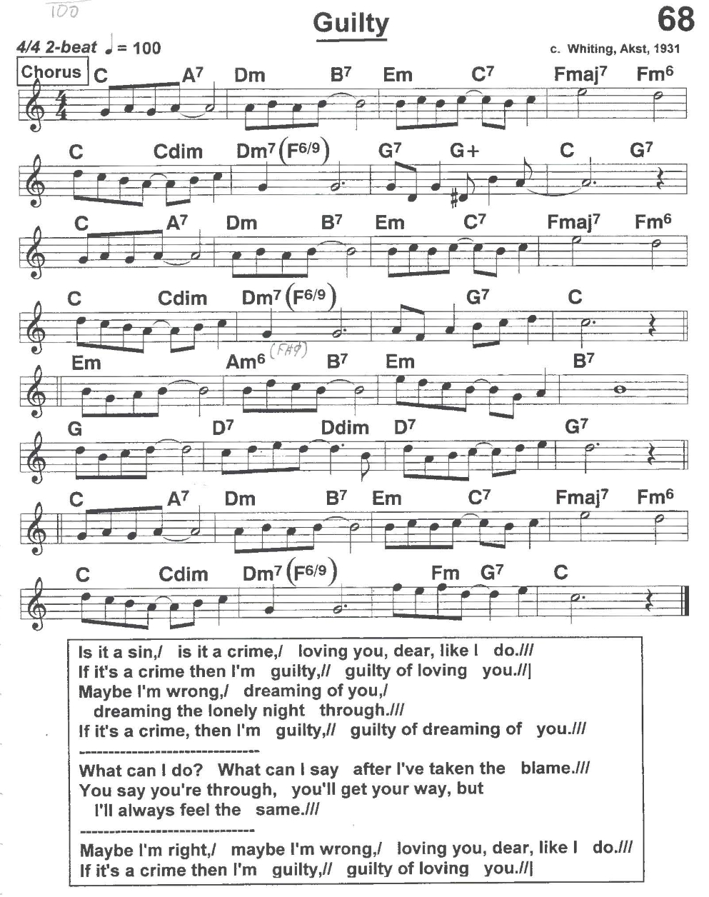 Guilty - Billlie Holiday version-1920s-30s-fakebook-guilty-jpg