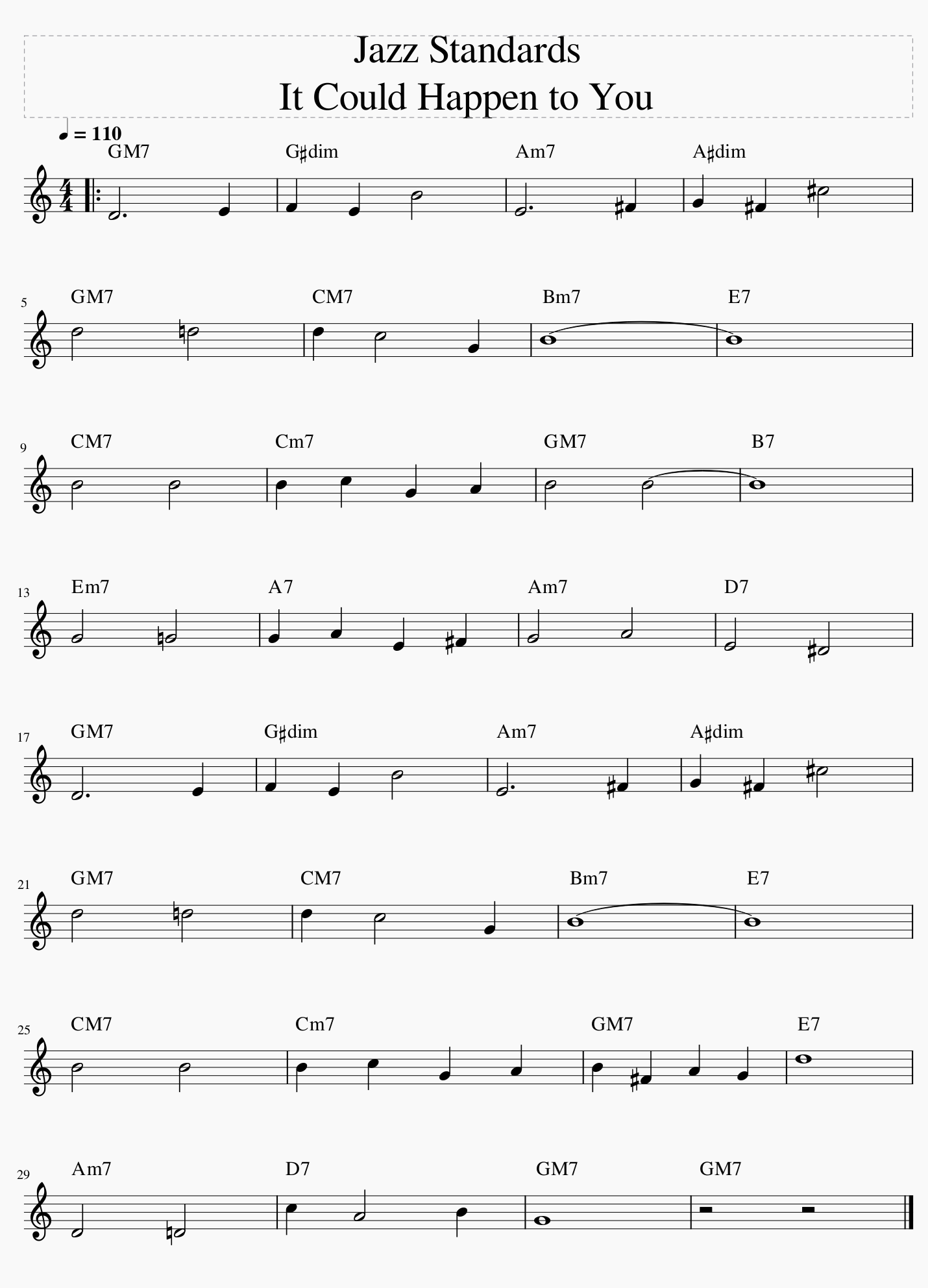 Something interesting about the chorus of 'It Could Happen To You' (sheet music)-old-style-could-happen-you-png