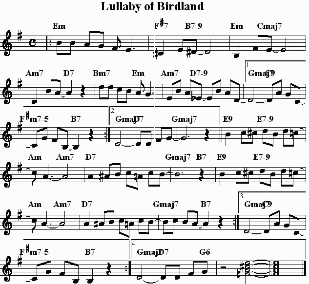 Lulluby of Birdland - Chords-lob-jpg