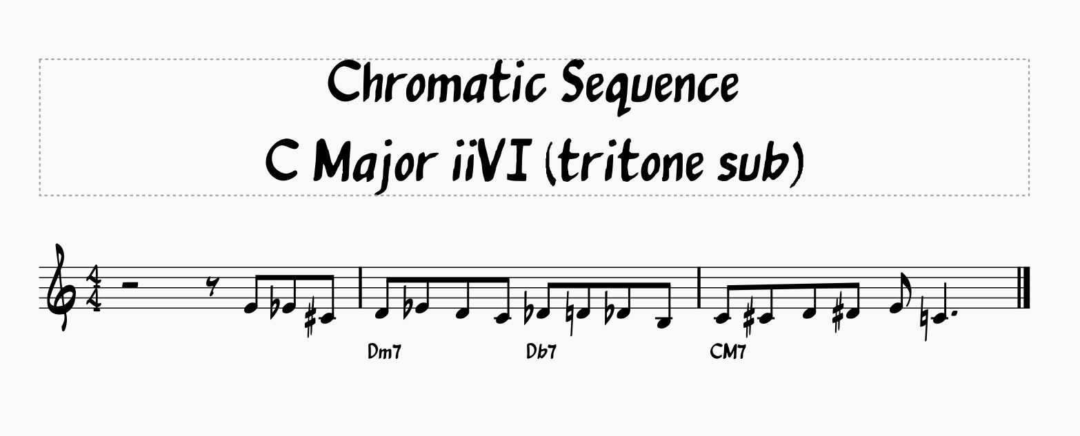 Chromatic Scale Sequences-chromatic-sequence-major-iivi-tritone-sub-png