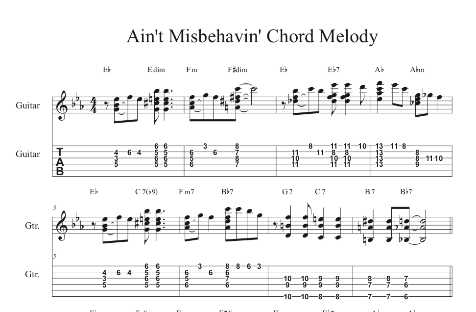 Aint Misbehavin chord meldy theory help-aint-misbehavin-chord-melody-screen-shot-png