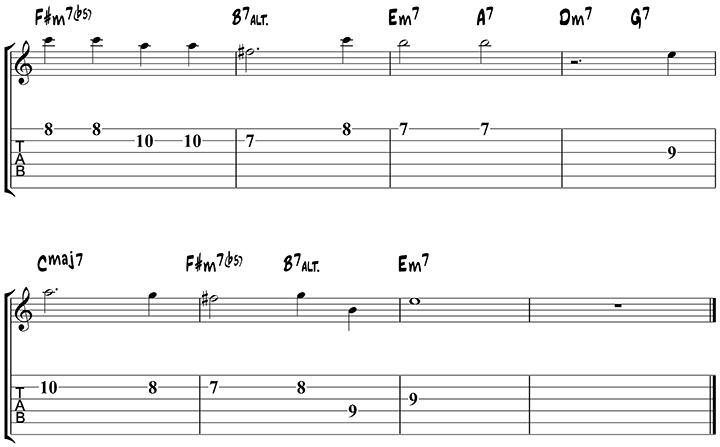 Autumn Leaves Melody for Guitar 2