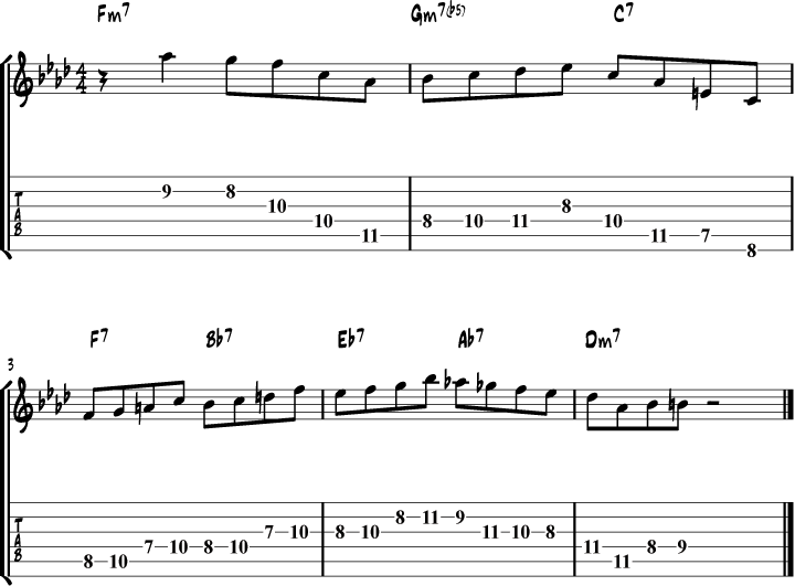 Joe Pass Django Lick Transcription