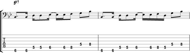 The Chicken bassline tabs