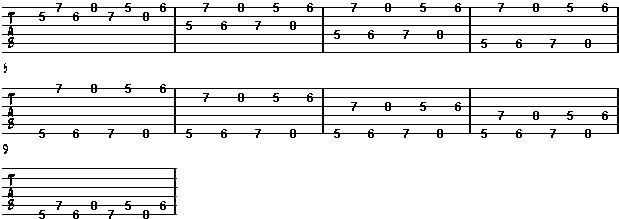 Finger Stretch in G Major. Guitar exercises. Guitar chords