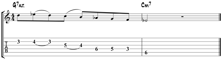 Guitar Tablature : Pat Martino : Lick 1