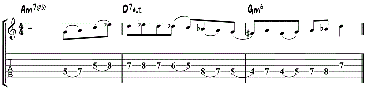 ii V I jazz guitar lick 2